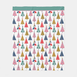 カラフルモダンHoliday Treesパターン フリースブランケット