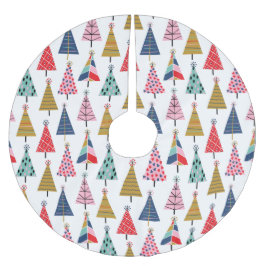 カラフルモダンHoliday Treesパターン ブラッシュドポリエステルツリースカート