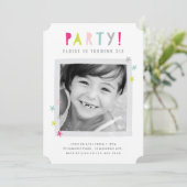 カラフルモダンKids Photo Birthday Party 招待状 (スタンド正面)