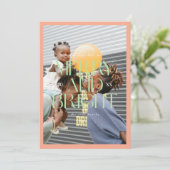 カラフルモダンTypographicメリーとBright Photo シーズンカード (スタンド正面)