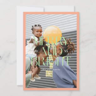 カラフルモダンTypographicメリーとBright Photo シーズンカード