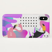 カラフルモノグラポップ・アートのムでアートの鳥 Case-Mate iPhoneケース (裏面(横))