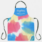 カラフルモノグラムの大人絵を描パーティー エプロン (正面)
