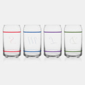 カラフルモノグラムの飲み物用品セット缶ガラス ガラス缶 (裏面)