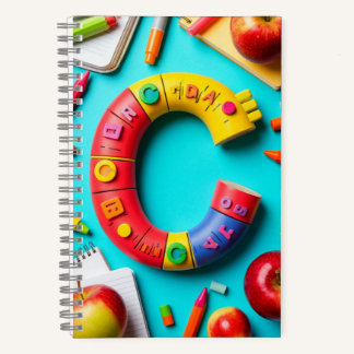 🎒 カラフルモノグラム文字スクールアルファベットセット 🎒 ノートブック