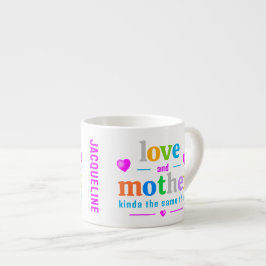 カラフルモノグラム母 エスプレッソカップ