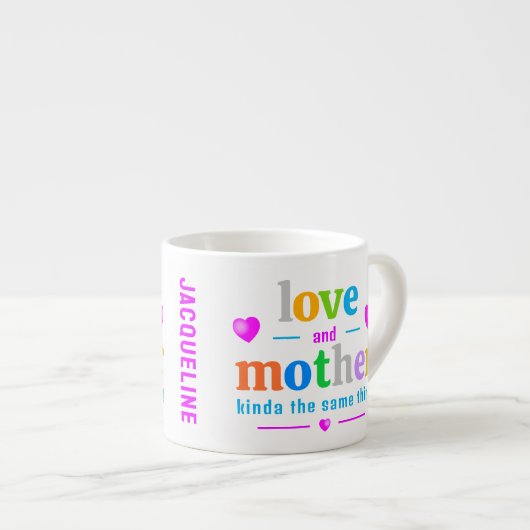 カラフルモノグラム母 エスプレッソカップ (正面右)