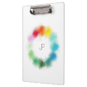 カラフルモノグラモダンムエレガント パーソナライズされた クリップボード (左)