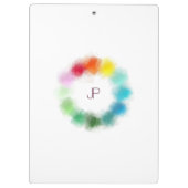 カラフルモノグラモダンムエレガント パーソナライズされた クリップボード (裏面)