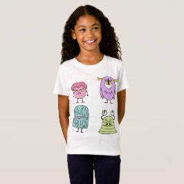 カラフルモンスターセット - かわいいキャラクターモンスターのデザイン Tシャツ
