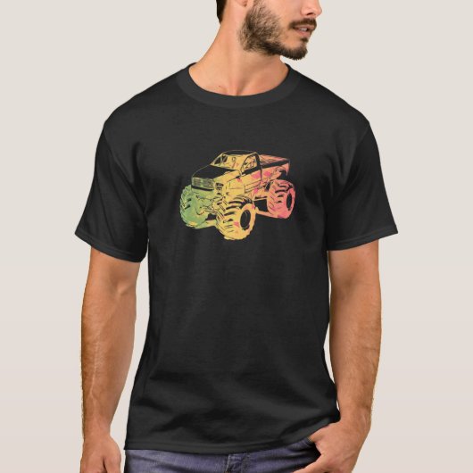 カラフルモンスタートラックアート Tシャツ (正面)