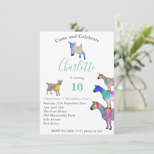 カラフルヤギかわいい動物10誕生日 (スタンド正面)
