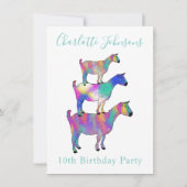 カラフルヤギかわいい動物10誕生日 (裏面)