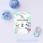 カラフルヤギ誕生日パーティー予算 チラシ (シングル)