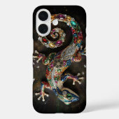 カラフルヤモリのウォールアート | 華やかなクリスタルのヤモリ | Case-Mate iPhoneケース (裏面)