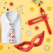 カラフルユダヤ教の休日ヘブライ語ハッピープリムタイ ネクタイ