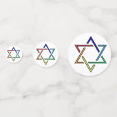 カラフルユダヤ星デザイン表紙吹雪 コンフェッティ (裏面)