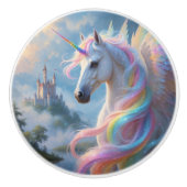 カラフルユニコーンと城 セラミックノブ (正面)