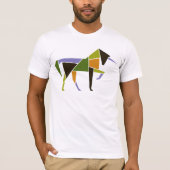 カラフルユニコーン – モダン抽象芸術エレガントTangram Tシャツ (正面)