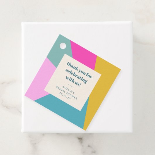 カラフルユニークカスタムブライダルシャワーありがとう フェイバータグ (インサイチュ)