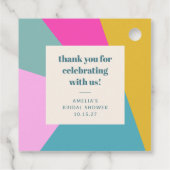 カラフルユニークカスタムブライダルシャワーありがとう フェイバータグ (裏面)