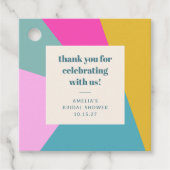 カラフルユニークカスタムブライダルシャワーありがとう フェイバータグ (正面)