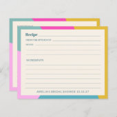 カラフルユニークカスタムブライダルシャワーレシピカード (正面/裏面)