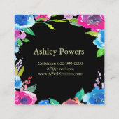 カラフルユニークフローラスクウェア スクエア名刺 (裏面)