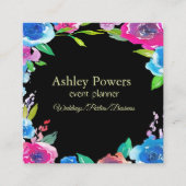 カラフルユニークフローラスクウェア スクエア名刺 (正面)