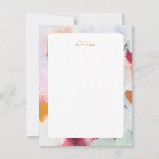 カラフルユニーク抽象芸術パーソナライズされた ノートカード (正面)