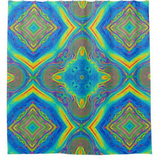 カラフルユニーク抽象芸術 シャワーカーテン (正面)