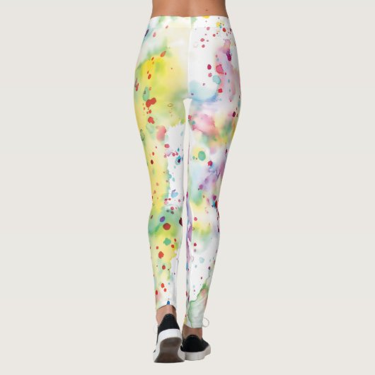 カラフルユニーク絵を描(ばちゃばちゃ)跳ねる レギンス (裏面)