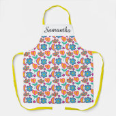 カラフルユニーク花 エプロン (正面)