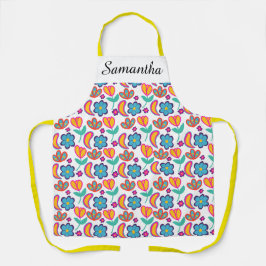 カラフルユニーク花 エプロン