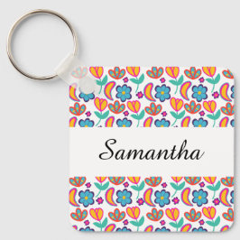 カラフルユニーク花 キーホルダー