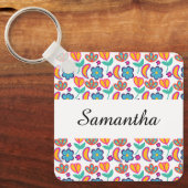 カラフルユニーク花 キーホルダー (正面)