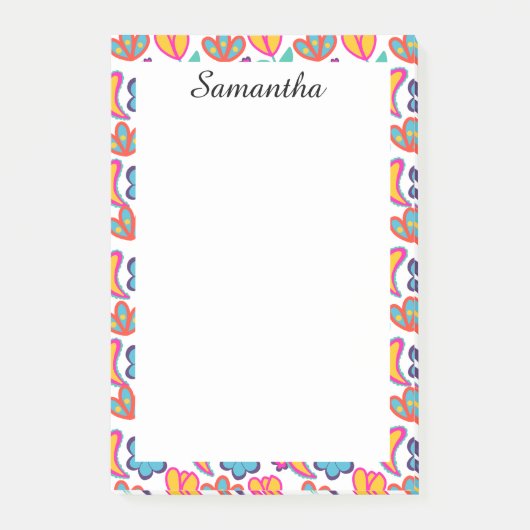 カラフルユニーク花 ポストイット (正面)