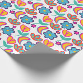 カラフルユニーク花 ラッピングペーパー (角)