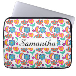 カラフルユニーク花 ラップトップスリーブ