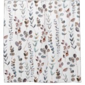 カラフルユーカリ水の色葉の シャワーカーテン (正面)