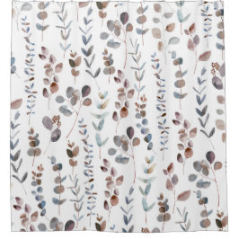 カラフルユーカリ水の色葉の シャワーカーテン