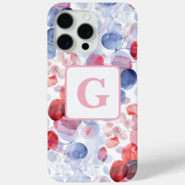 カラフルユーカリ水カラー葉モノグラム iPhone 15 PRO MAXケース