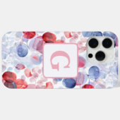 カラフルユーカリ水カラー葉モノグラム Case-Mate iPhoneケース (裏面 (横))