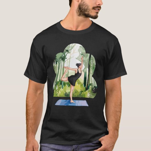 カラフルヨガツリーラナアート Tシャツ (正面)