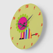 カラフルライオン子供用壁掛け時計 ラージ壁時計 (傾斜)