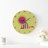 カラフルライオン子供用壁掛け時計 ラージ壁時計 (ホーム)