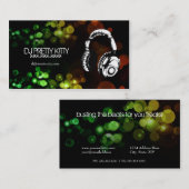 カラフルライト名刺が付いているDJのヘッドホーン 名刺 (正面/裏面)