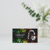 カラフルライト名刺が付いているDJのヘッドホーン 名刺 (スタンド正面)