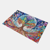 カラフルライフモザイクの木 ドアマット (アングル)