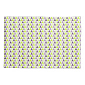 カラフルライムグリーン パープル 幾何学模様 枕カバー (裏面-左)